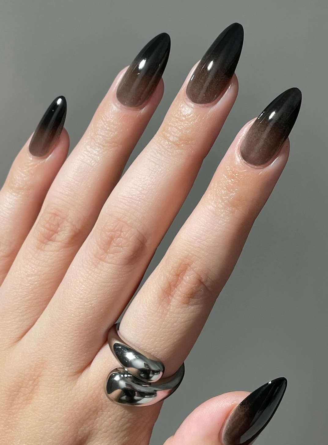 black nail art