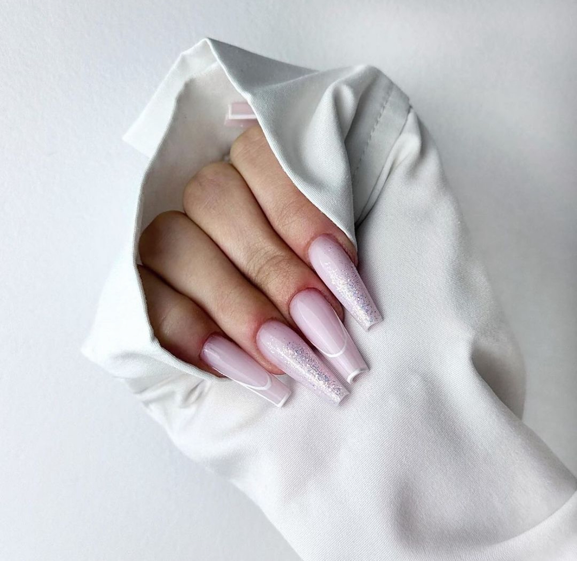 white nails with designs