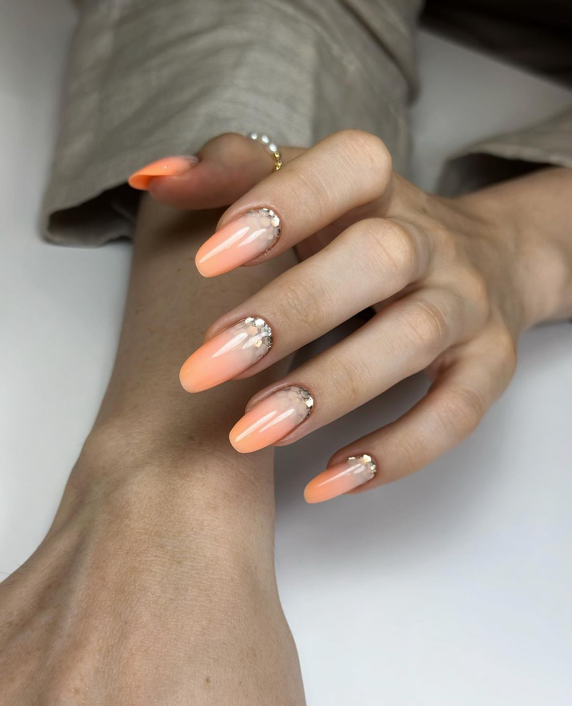 orange nails for prom