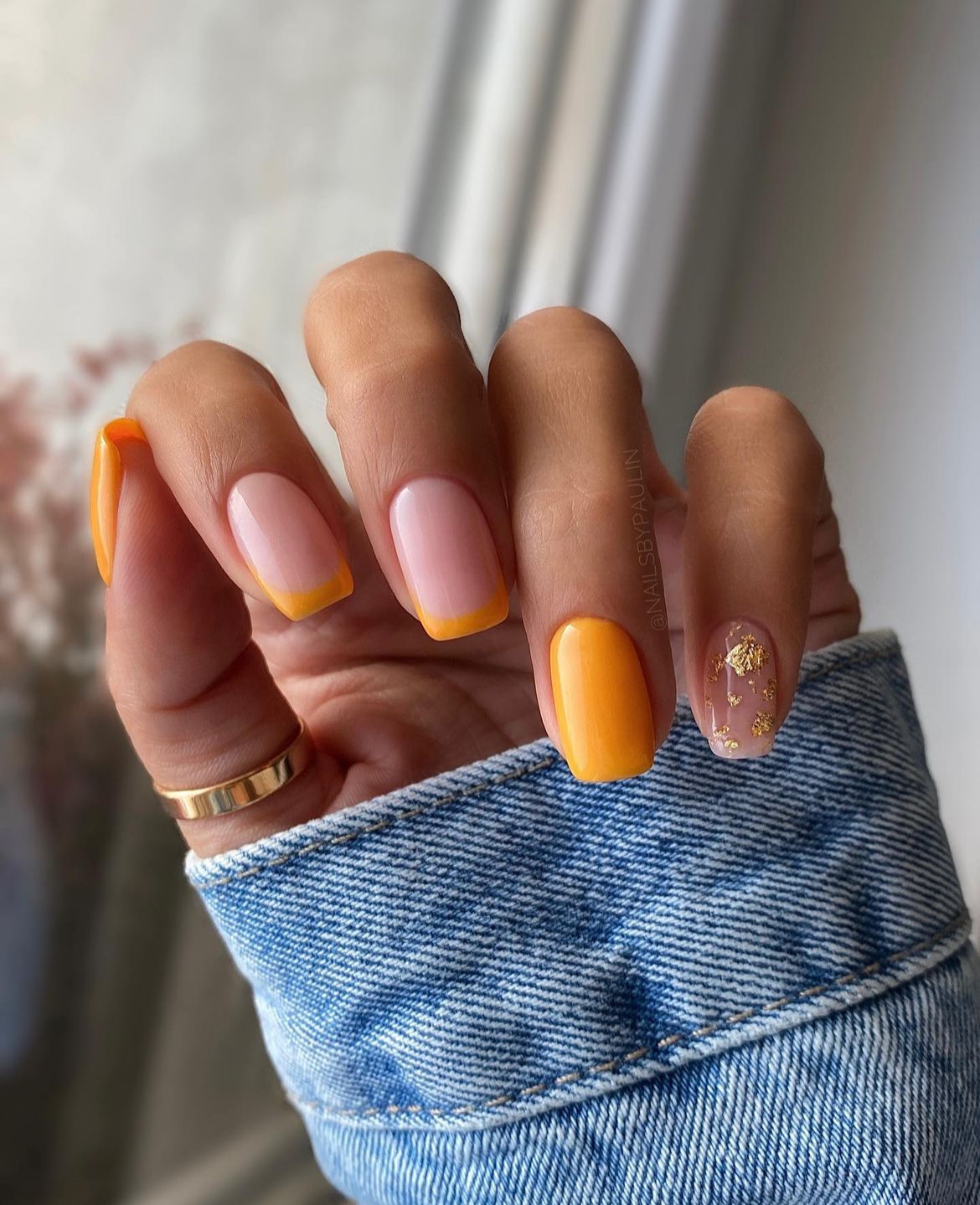 orange nails ideas