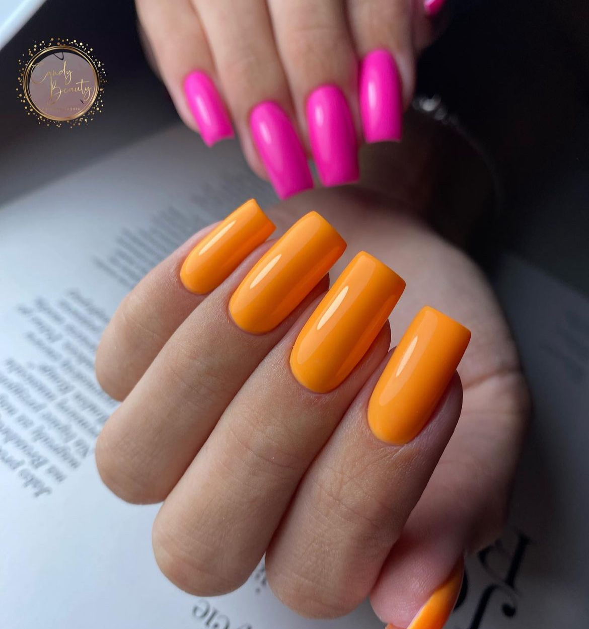 orange nails spring