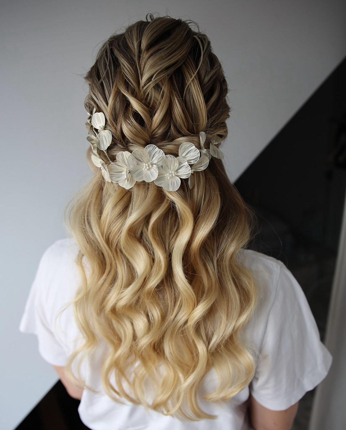 half up half down wedding hair