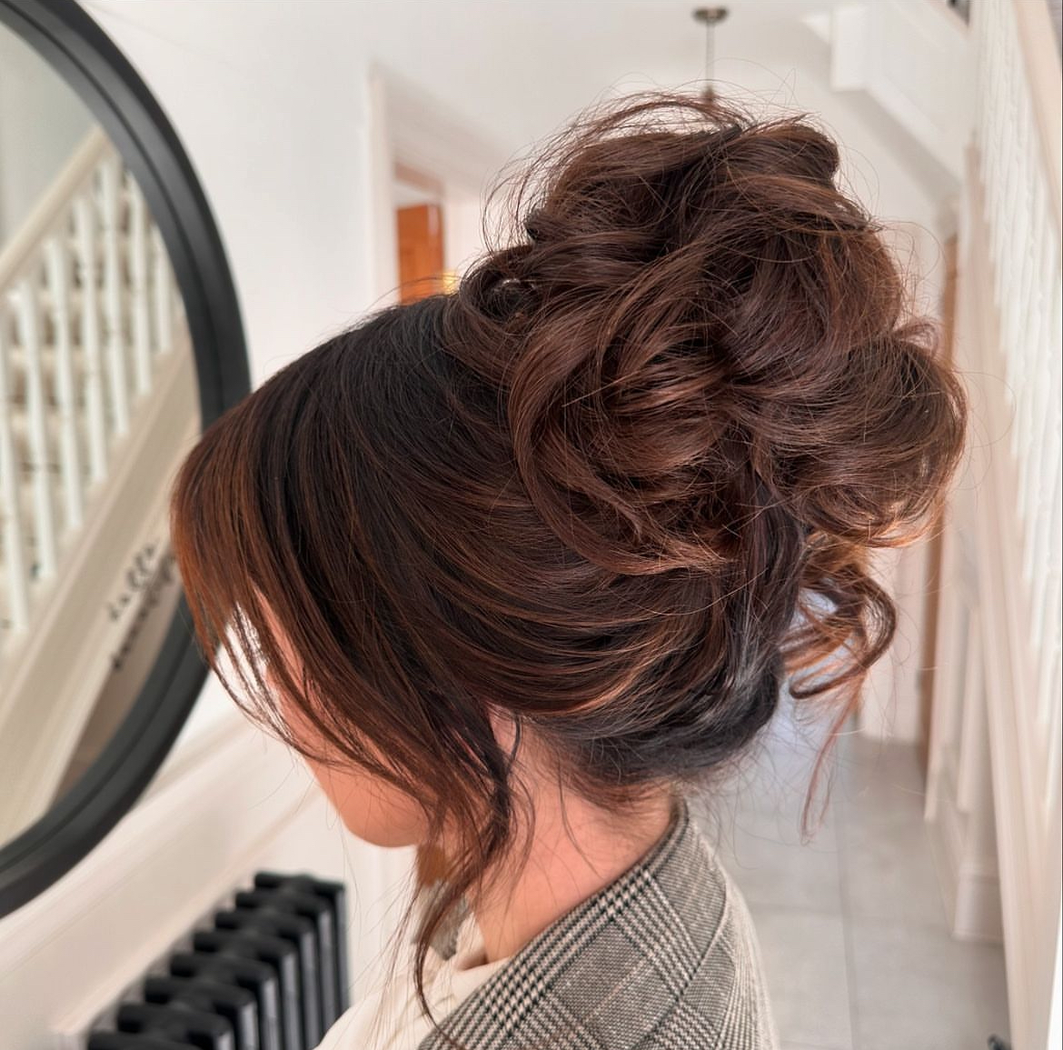 wedding updo with bangs