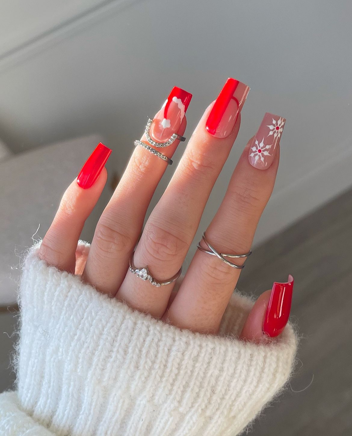 christmas nails snowflake