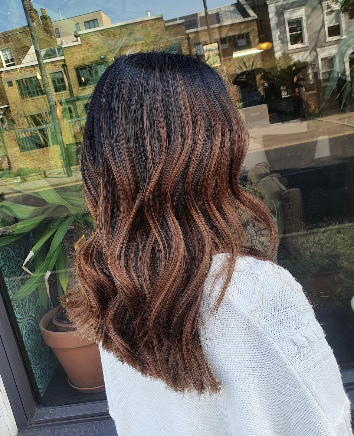 brunette balayage hair fall