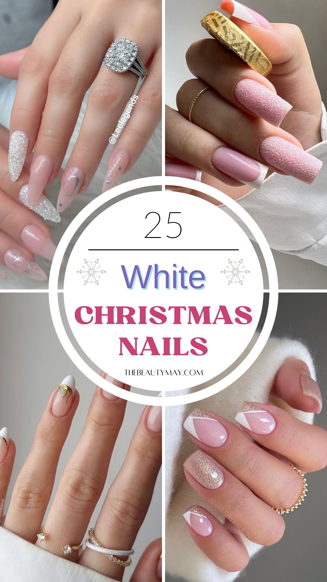 christmas nails white