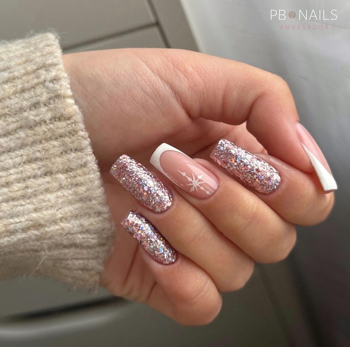 winter nails square long