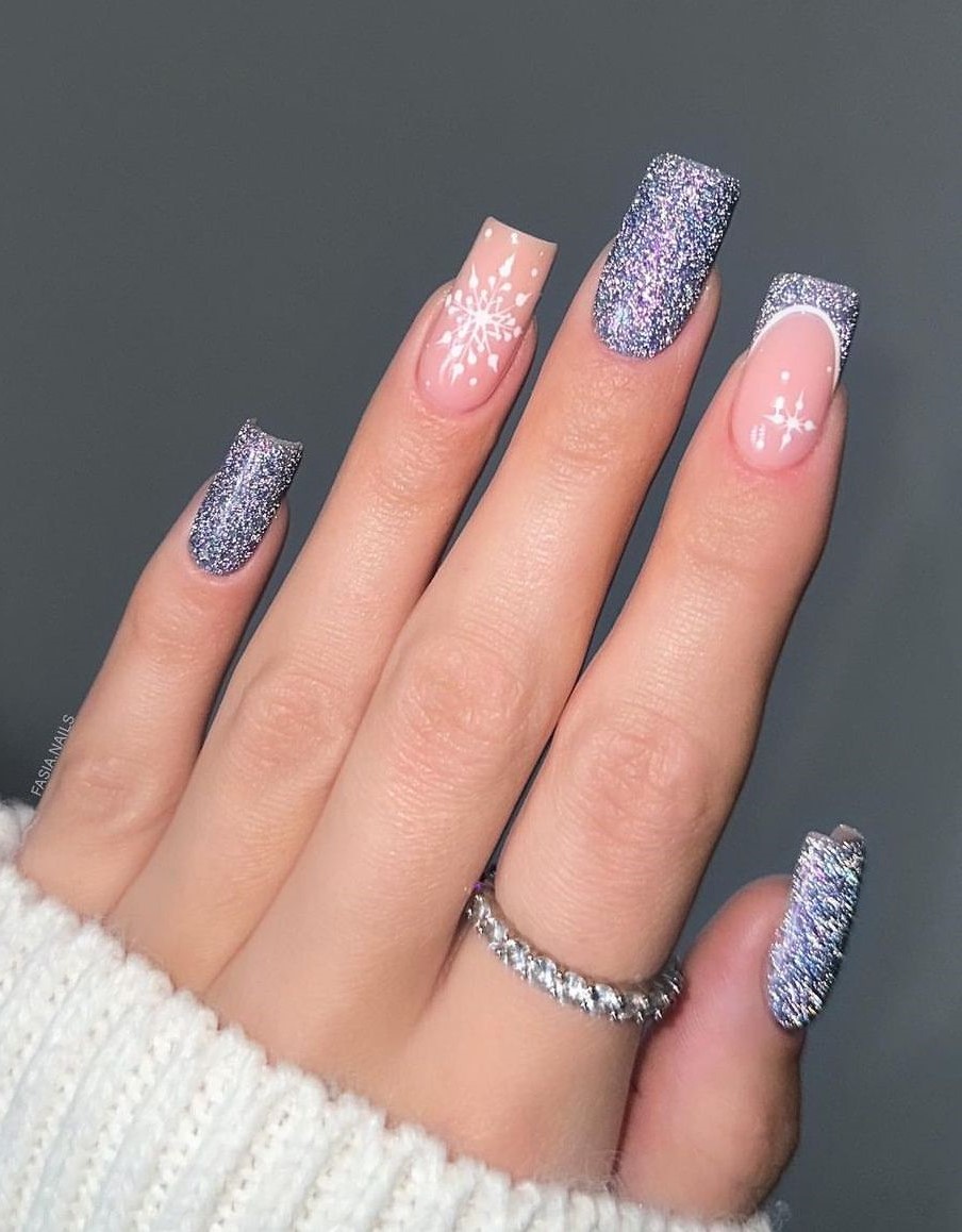 winter nails square short