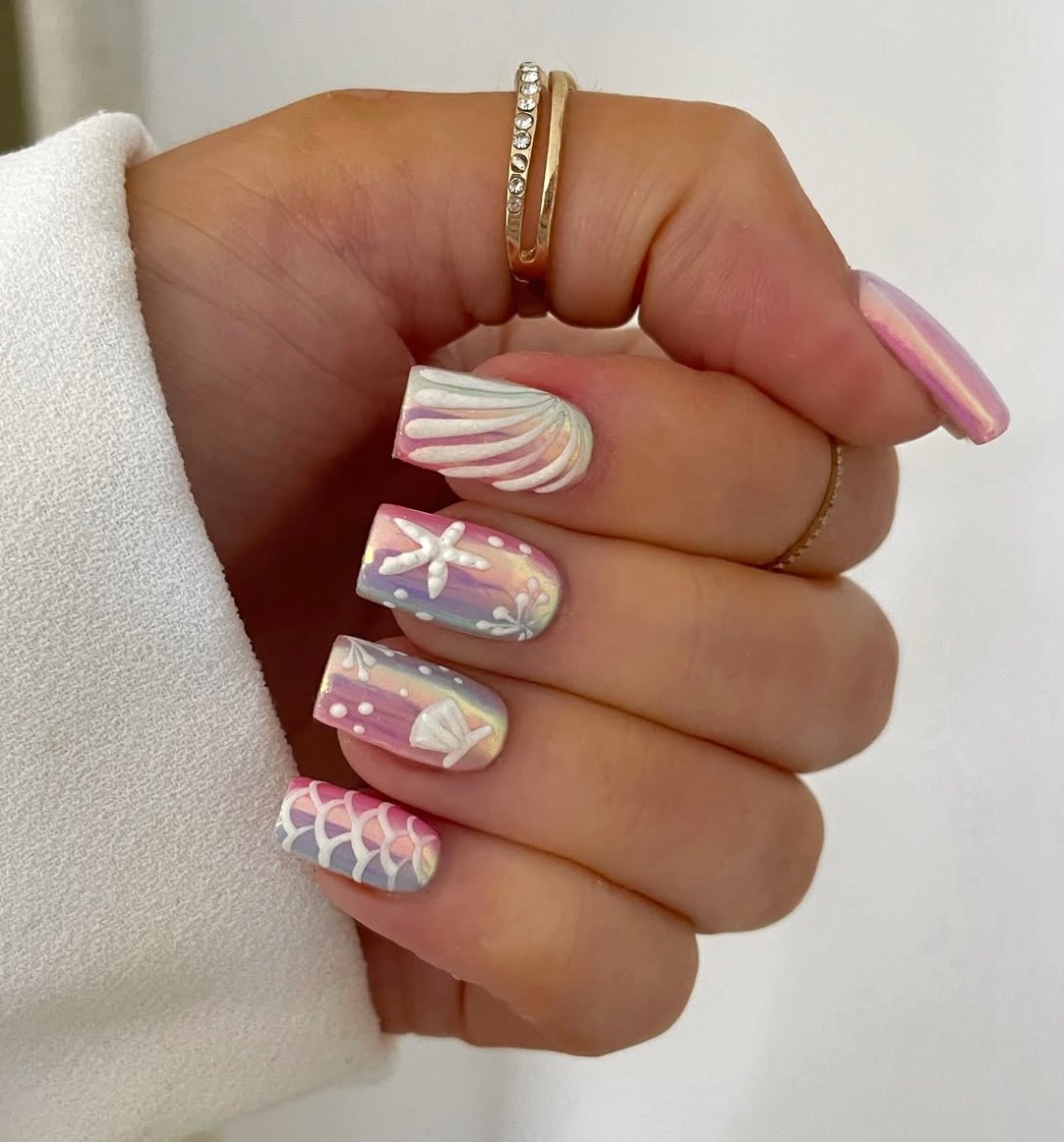 chrome nails silver