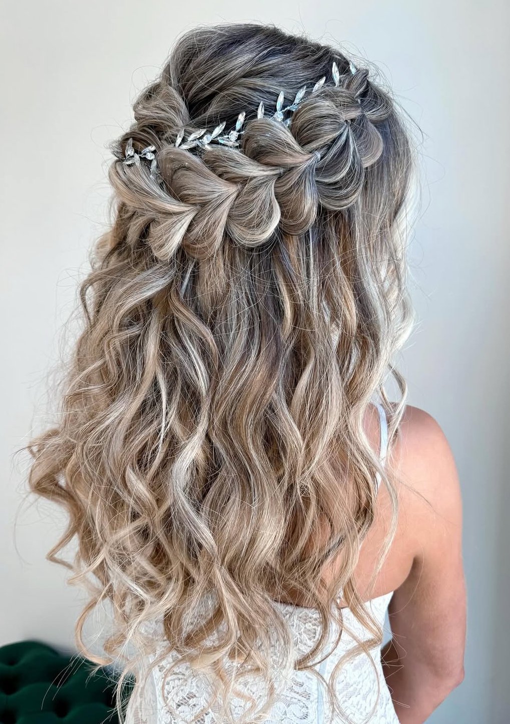 bridal hair half up