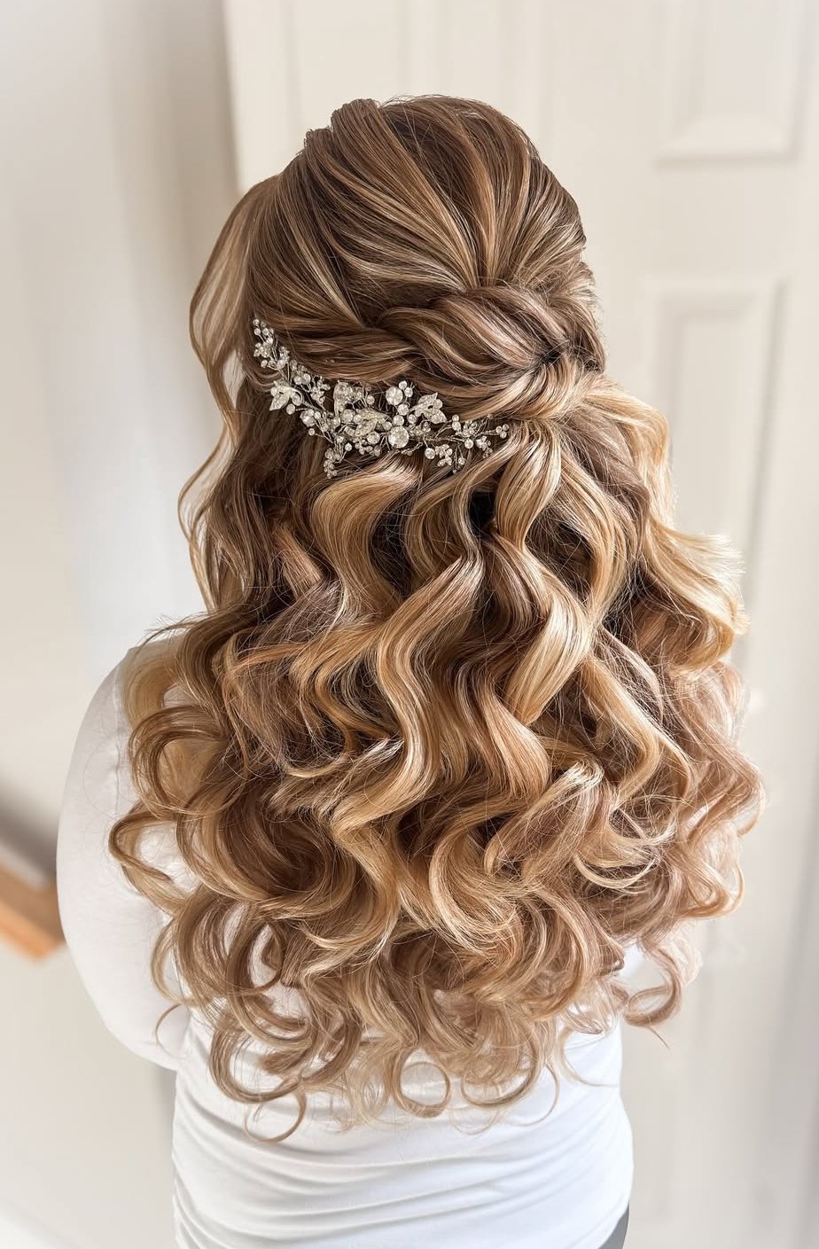 bridal half up half down hair