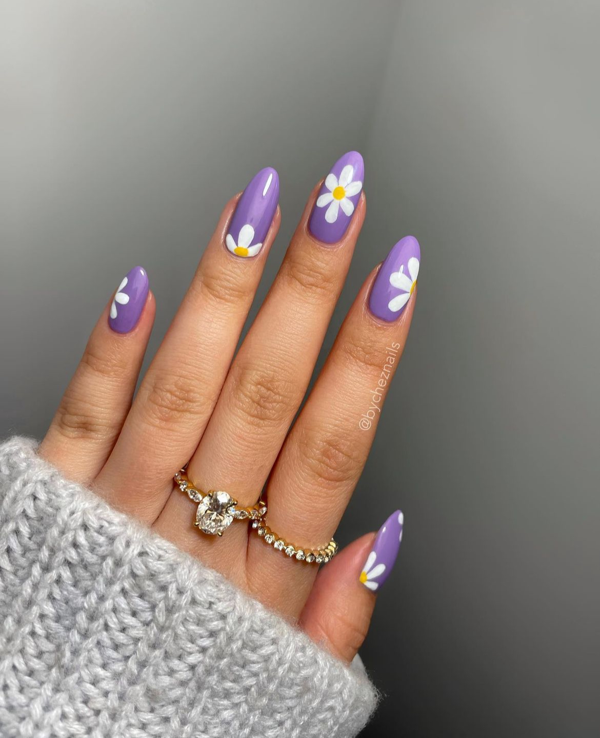 purple spring nails simple