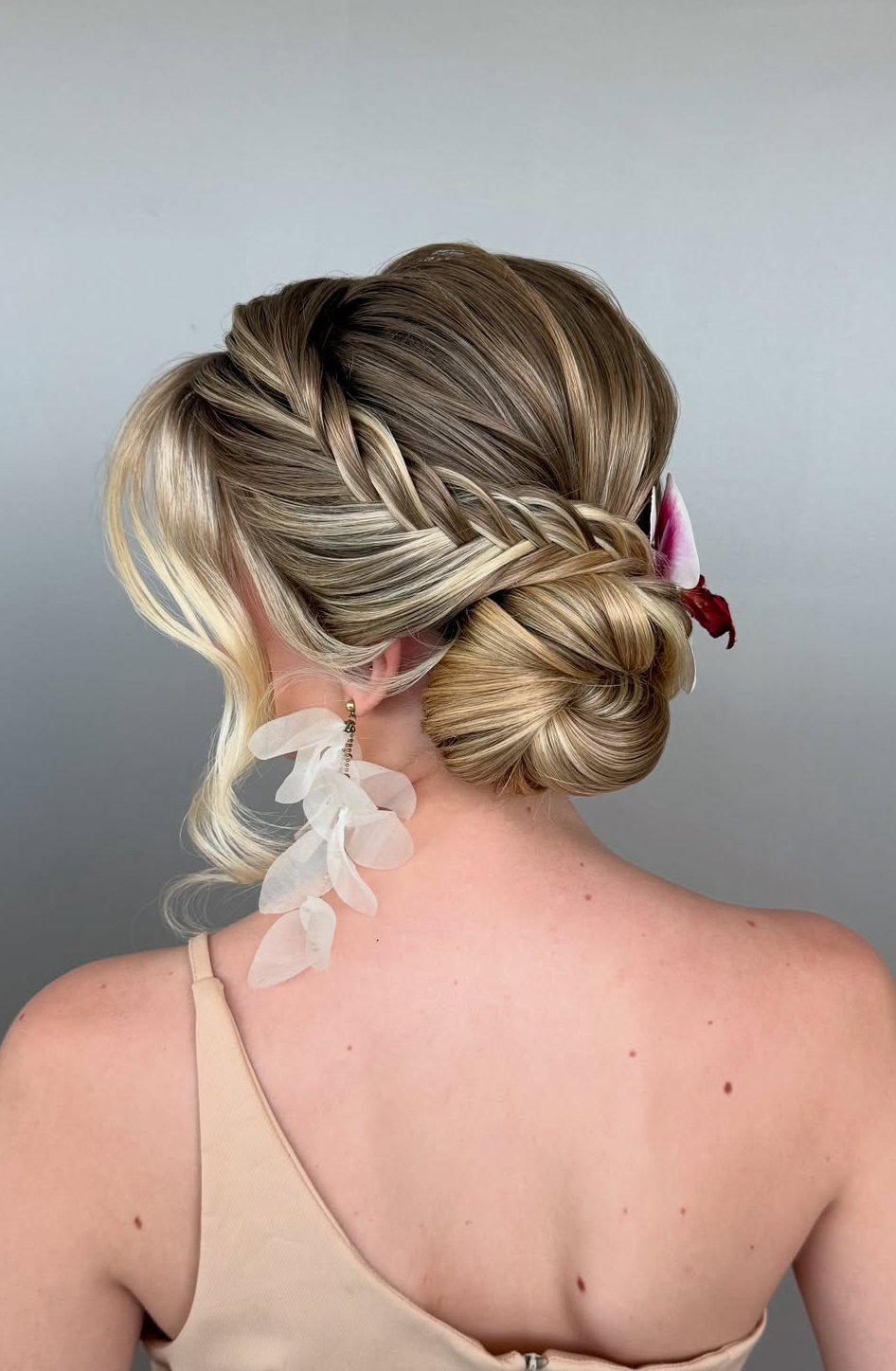 wedding updo with braid