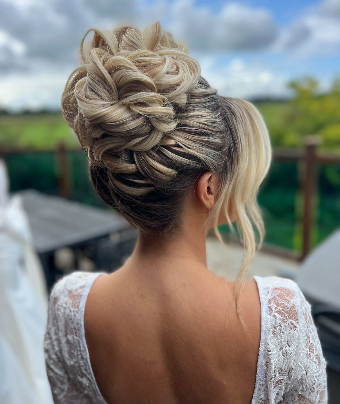 bridesmaid hairstyles updo high bun