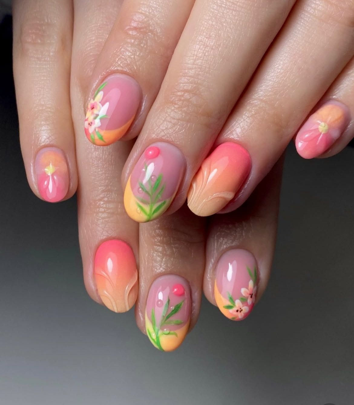 summer nails short almond french tip