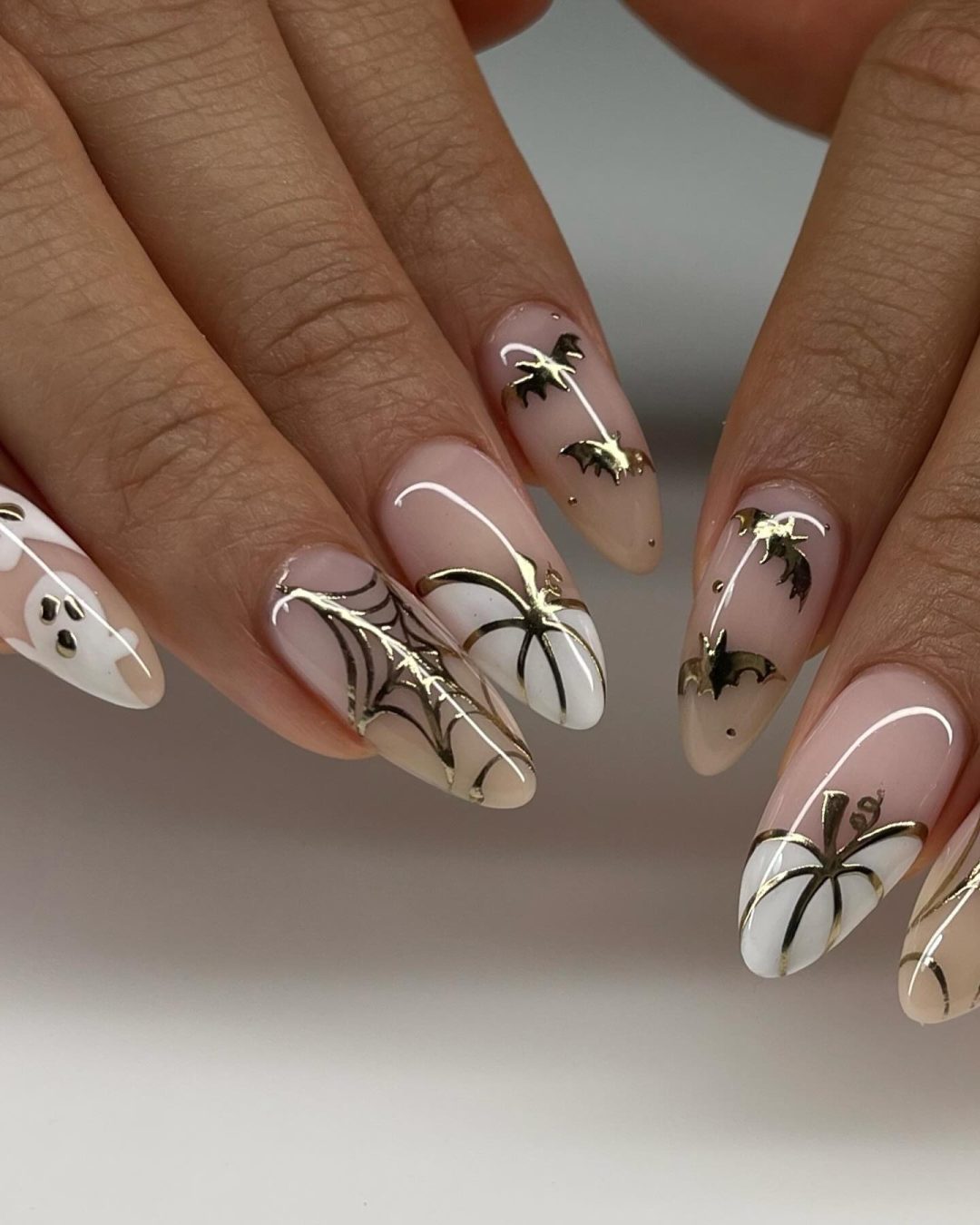 halloween nails almond
