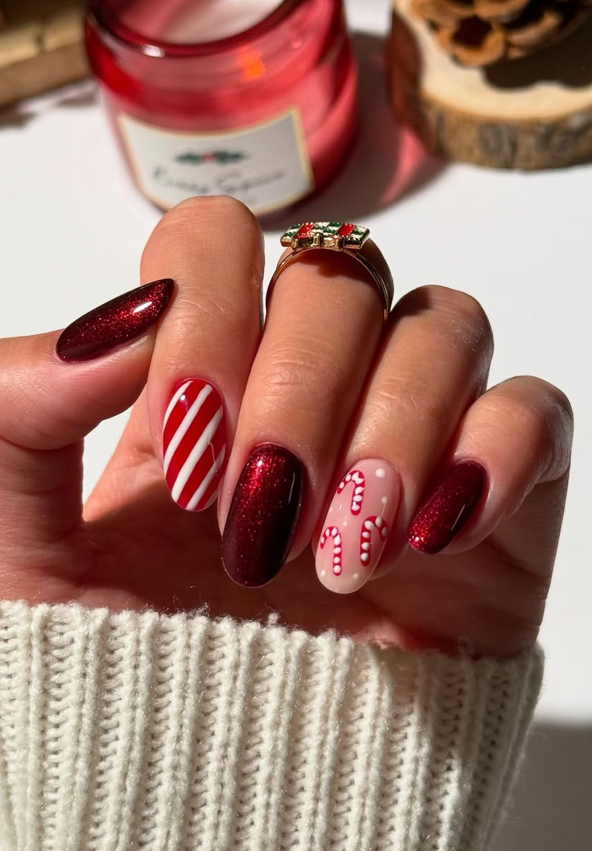 candy cane nails